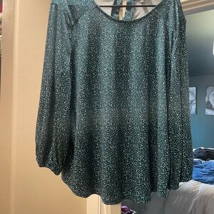 Adrianna Papell Green Blouse with Scoop Neck and 3/4 Sleeves